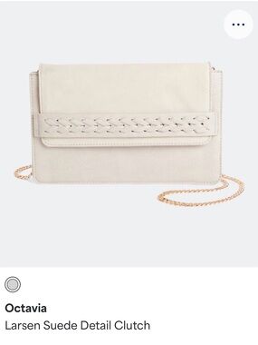 Octavia Larsen Suede Detail Clutch - Cream